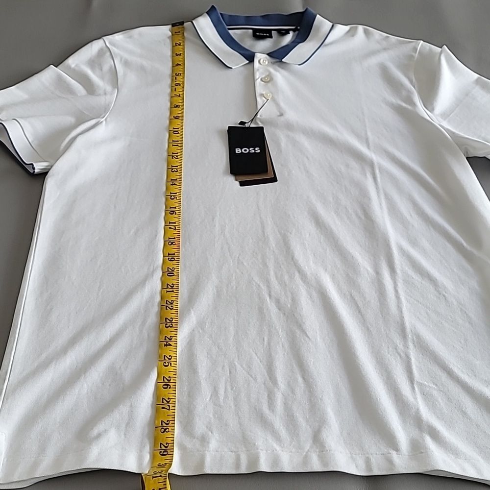 Hugo Boss Parlay White Regular Fit Men's Polo Shirt Size XXL - Picture 4 of 9